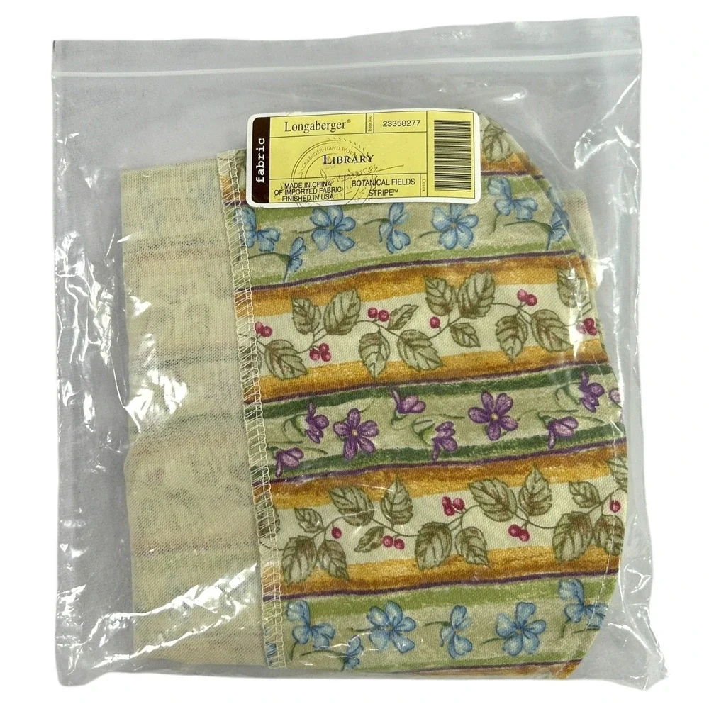 Longaberger Botanical Fields Stripe Fabric Liner Only For Library Basket New